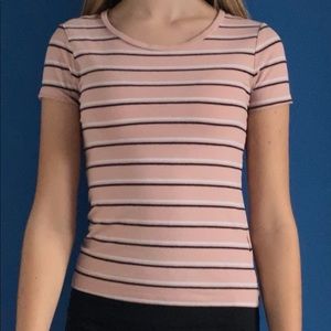 H&M pink striped tee